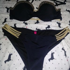 Victoria Secret Black and Gold Bikini
